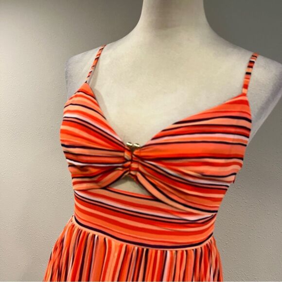 Guess Striped Orange sexy Maxi Dress with straps size extra small - Picture 2 of 13